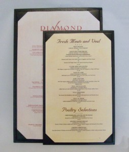 Del Mar Double Sided Single Panel Menu Covers