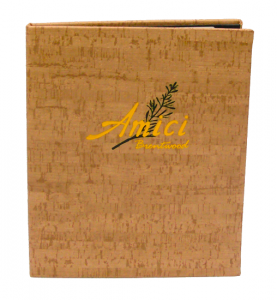 Faux Cork Menu Cover in polyester material