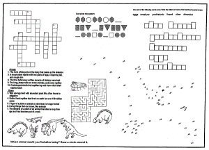 Dino Kid's Coloring Placemats for Restaurants
