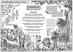 Animal Kid's Coloring Placemmats for Restaurants