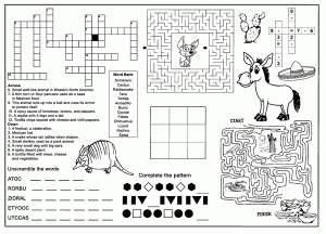 Southwest Theme Kids Placemat Coloring Menus for Restaurants