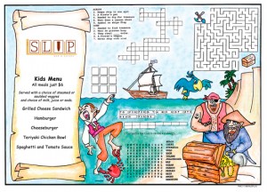 Pirate Kids Activity Placemats for restaurants