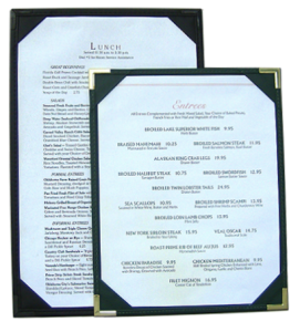 Double Sided Menu Boards / Double Sided Restaurant Menu Covers / Holders