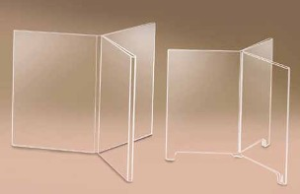 3-Wing Acrylic Table Stands | Clear Plastic Card Holders