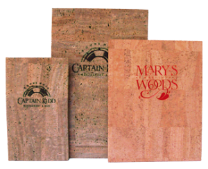 Natural Cork Menu Covers for restaurants